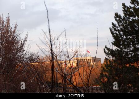 Anitkabir (mausoleo Ataturks) in autunno Ankara/TURCHIA Foto Stock