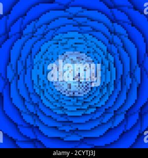 Sfondo astratto. Motivo floreale a spirale blu. Fiore astratto di loto. Simbolo mandala esoterico. Illustrazione Vettoriale