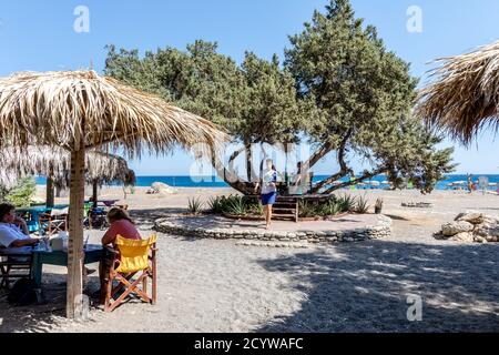 Beach Bar sulla spiaggia di Mojito Rodi Grecia Foto Stock