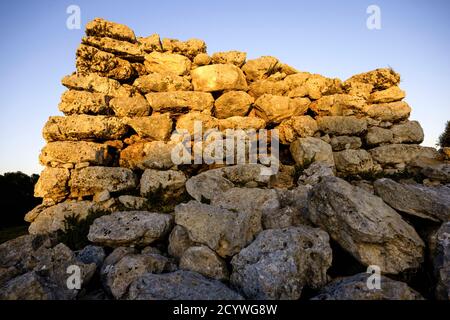 Poblado Talaiòtico de Capocorb Vell (Edad de Bronce). Llucmajor.Comarca de Migjorn. Mallorca. Baleares.España. Foto Stock