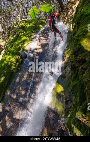 Il Torrente Es Freu. Orientare, Sierra de Tramuntana. Mallorca. Isole Baleari. Spagna. Foto Stock