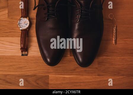 Scarpe nere classiche moda uomo formali accessori Foto Stock