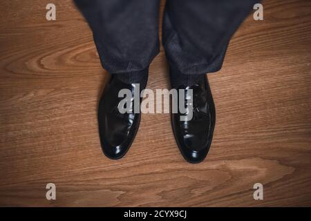 Scarpe nere classiche moda uomo formali accessori Foto Stock