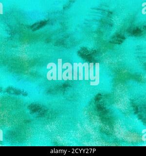 Acquerello astratto verde smeraldo con altre sfumature di verde in questo disegno dipinto a mano in elementi grafici 12x12 disegno e sfondi. Foto Stock