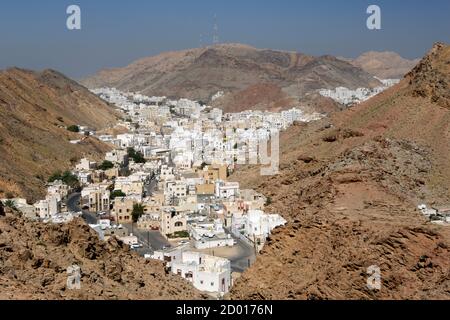 Vista di al hamria, un sobborgo di Mascate, la capitale del Sultanato dell'Oman. Foto Stock