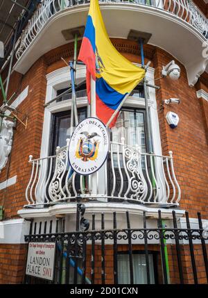 L'Ambasciata dell'Ecuador a Londra. Foto Stock