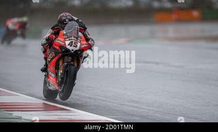 Francia, Magny Cours, Italia. francia, magny cours, Italy, 25 Sep 2020, 45 Scott Redding Ducati Panigale V4 R .ARUBA.IT Racing - Ducati.Rain Weather during Round 7 Pirelli French Round 2020 - World Superbike - SBK - Credit: LM/otto Moretti Credit: Otto Moretti/LPS/ZUMA Wire/Alamy Live News 2020 Foto Stock