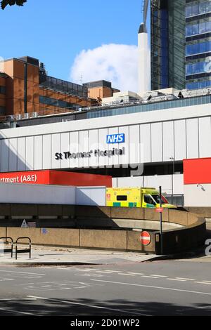 St Thomas' NHS, ospedale didattico su Westminster Bridge Road nel centro di Londra, Regno Unito Foto Stock