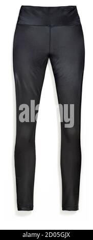 leggings neri fotografati su uno sfondo bianco Foto Stock