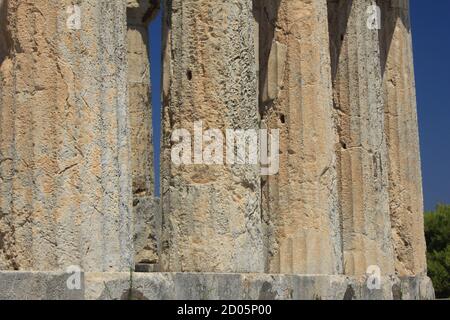 L'antico tempio greco di Afaea (Afaia) nell'isola di Egina, Grecia Foto Stock