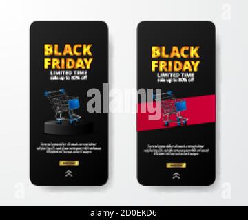 modello di social media storie nero venerdì offerta modello di offerta modello Illustrazione Vettoriale