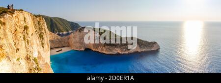 Zante, Grecia - 20 settembre 2020: Isola di Zante Grecia naufragio Navagio spiaggia viaggio vacanze vista panoramica in Grecia. Foto Stock