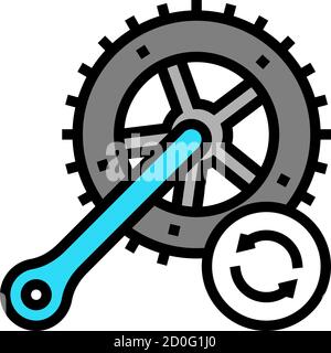 icona di sostituzione delle bielle per biciclette, illustrazione vettoriale Illustrazione Vettoriale