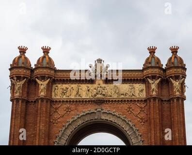 Arc de Triomf, Barcellona, in Catalogna, Spagna Foto Stock