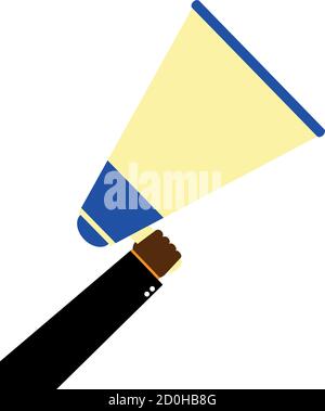 Altoparlante di annuncio megafono con presa a mano Illustrazione Vettoriale