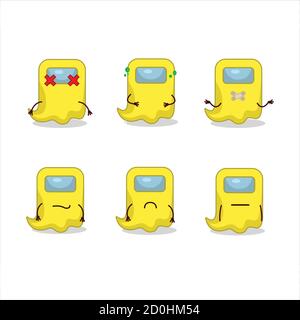 ghost among us personaggio cartoon giallo con espressione nope Illustrazione Vettoriale