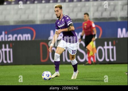 Firenze, Italia. 2 Ott 2020. Firenze, Italia, 02 Ott 2020, Gaetano Castrovilli (ACF Fiorentina) in azione durante Fiorentina vs Sampdoria - Calcio italiano Serie A match - Credit: LM/Matteo Papini Credit: Matteo Papini/LPS/ZUMA Wire/Alamy Live News Foto Stock