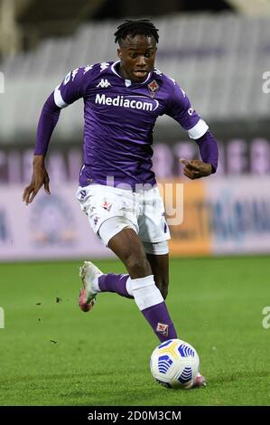 Firenze, Italia. 2 Ott 2020. Firenze, Italia, 02 Ott 2020, Christian Kouame (ACF Fiorentina) in azione durante Fiorentina vs Sampdoria - Calcio italiano Serie A Match - Credit: LM/Matteo Papini Credit: Matteo Papini/LPS/ZUMA Wire/Alamy Live News Foto Stock