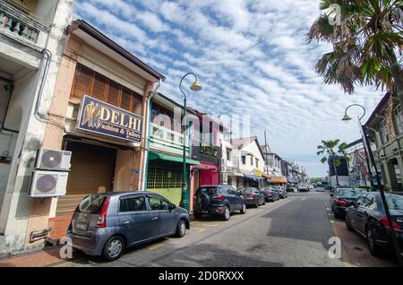Georgetown, Penang/Malaysia - Feb 14 2020: Vecchia strada a Georgetown. Foto Stock