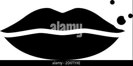 illustrazione del vettore dell'icona glifo della malattia della pelle dell'herpes Illustrazione Vettoriale