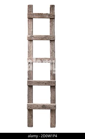Vecchia scala manuale usurata Foto Stock