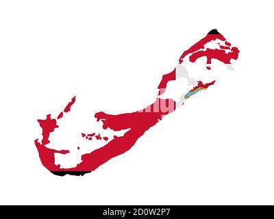 Bandiera sotto forma di paese geografico, Bermuda, Nord America, Americhe, Nord America Foto Stock