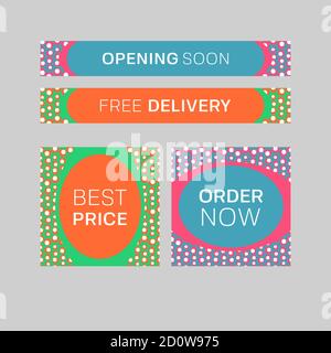 Modelli modificabili vettoriali semplici. Design astratto moderno per web, promo, annunci, banner, social media ecc. Illustrazione Vettoriale