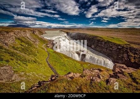 Cascate di Gullfoss in Islanda Foto Stock