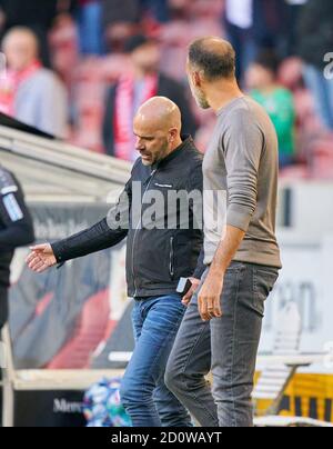 Peter BOSZ, headcoach teammanager Leverkusen Sad, Pellegrino MATARAZZO, VFB Head Coach , VFB STUTTGART - BAYER 04 LEVERKUSEN 1-1 - le NORMATIVE DFL VIETANO L'USO DI FOTOGRAFIE come SEQUENZE DI IMMAGINI e/o QUASI-VIDEO - DFL 1.German Soccer League , Stoccarda, 03 ottobre 2020, Stagione 2020/2021, giorno di incontro 03, © Peter Schatz / Alamy Live News Foto Stock