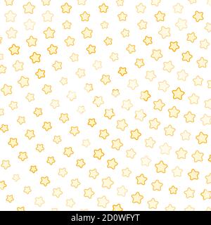 Stelle d'oro su sfondo bianco. Texture forma geometrica astratta. Disegno per il web, stampa, carta da parati, avvolgimento, tessuto di moda, disegno tessile Illustrazione Vettoriale