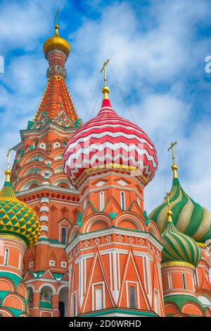 Particolare delle cupole colorate della Cattedrale di San Basilio. Mosca, Russia Foto Stock