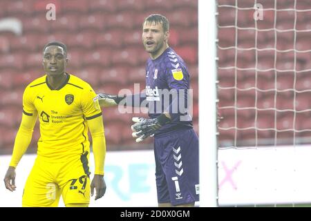 MIDDLESBROUGH, INGHILTERRA. 3 OTTOBRE 2020 il portiere di Middlesbrough Bettinelli durante la partita del campionato Sky Bet tra Middlesbrough e Barnsley al Riverside Stadium di Middlesbrough sabato 3 ottobre 2020. (Credit: Tom Collins | MI News) Credit: MI News & Sport /Alamy Live News Foto Stock