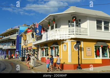 Negozio storico su Harbour Drive nel centro di George Town, Grand Cayman, Isole Cayman. Foto Stock