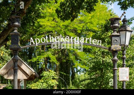 D-Borken, D-Borken-Weseke, Parco Naturale Hohe Mark Westmuensterland, Muensterland, Westfalia, Renania Settentrionale-Vestfalia, NRW, giardino di apotecario presso la Casa dei nativi nel Parco di Quellengrund, fitomedicina Foto Stock