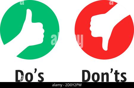 dos e dona come pollici su o giù Illustrazione Vettoriale