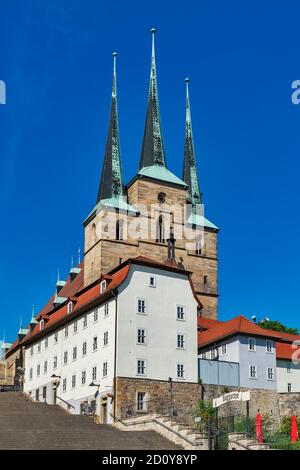 La Chiesa di San Severus si trova sul DOMBERG a Erfurt, capitale della Turingia, Germania, Europa Foto Stock