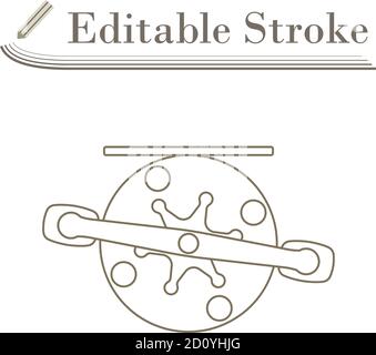 Icona del mulinello da pesca. Disegno semplice tratto modificabile. Illustrazione vettoriale. Illustrazione Vettoriale