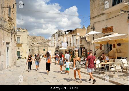 Via Bruno Buozzi, Sasso Caveoso, Sassi, Matera, Basilicata, Italia Foto Stock