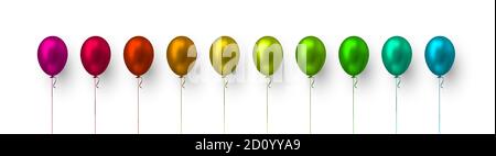 Palloncini lucidi 3d realistici Illustrazione Vettoriale