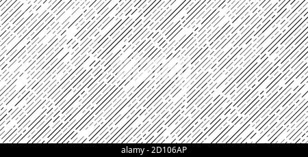 Linee tratteggiate nere astratte e senza cuciture motivo diagonale su sfondo bianco. Illustrazione vettoriale Illustrazione Vettoriale