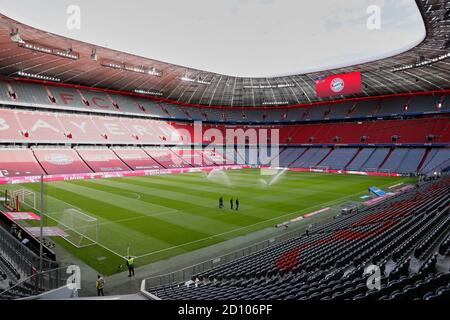 Monaco, Germania. 2020 ottobre 04.10.2020. Primo: 2020, calcio, 1° Bundesliga, stagione 2021/04, 3° giorno, FC Bayern Monaco - Hertha BSC Berlino, Allianz Arena, panoramica, portata vuota, generale, ad esclusione del pubblico | uso mondiale credito: dpa/Alamy Live News Foto Stock