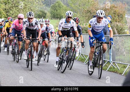 Luik, Belgio. 04 ottobre 2020. LUIK, 4-10-2020, ciclismo, Luik Bastenaken luik, mannen, julian alaphilippe op de redoute Credit: Pro Shots/Alamy Live News Foto Stock