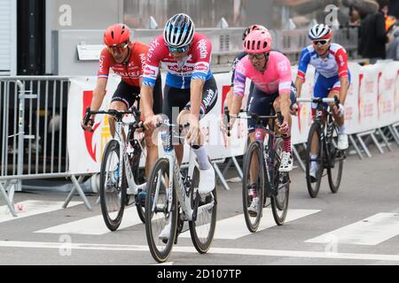 Luik, Belgio. 04 ottobre 2020. LUIK, 4-10-2020, ciclismo, Luik Bastenaken luik, mannen, Mathieu van der poel wordt 6e en beste Nederlander. Hier beklimt hij de redoute. Credito: Pro Shots/Alamy Live News Foto Stock