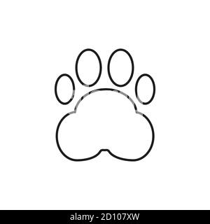 elemento icona zampa animale dell'icona del veterinario per il concetto mobile e le app web. L'icona della zampa di un animale a linea sottile può essere utilizzata per il web e i dispositivi mobili. Icona Premium attivata Illustrazione Vettoriale