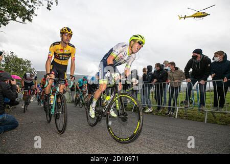 Luik, Belgio. 04 ottobre 2020. LUIK, 4-10-2020, ciclismo, Luik Bastenaken luik, mannen, Lennard Hofstede van Jumbo Visma op de Redoute Credit: Pro Shots/Alamy Live News Foto Stock