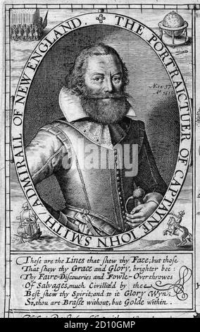 John Smith (1580 – 1631) soldato inglese, esploratore, governatore coloniale, ammiraglio del New England e autore. Foto Stock