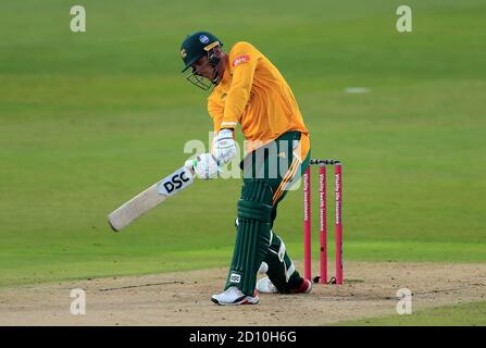 Notts Outlaws Alex Hales batte durante la partita semifinale Vitality Blast T20 a Edgbaston, Birmingham. Foto Stock