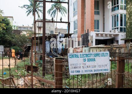 Bhubaneswar, India - 4 febbraio 2020: Vista della centrale di fornitura di energia elettrica di Odisha per la città vecchia seconda sezione il 4 febbraio 2020 Foto Stock