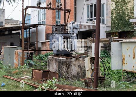 Bhubaneswar, India - 4 febbraio 2020: Vista della centrale di fornitura di energia elettrica di Odisha per la città vecchia seconda sezione il 4 febbraio 2020 Foto Stock