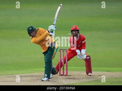 Notts Outlaws Alex Hales batte durante la partita semifinale Vitality Blast T20 a Edgbaston, Birmingham. Foto Stock